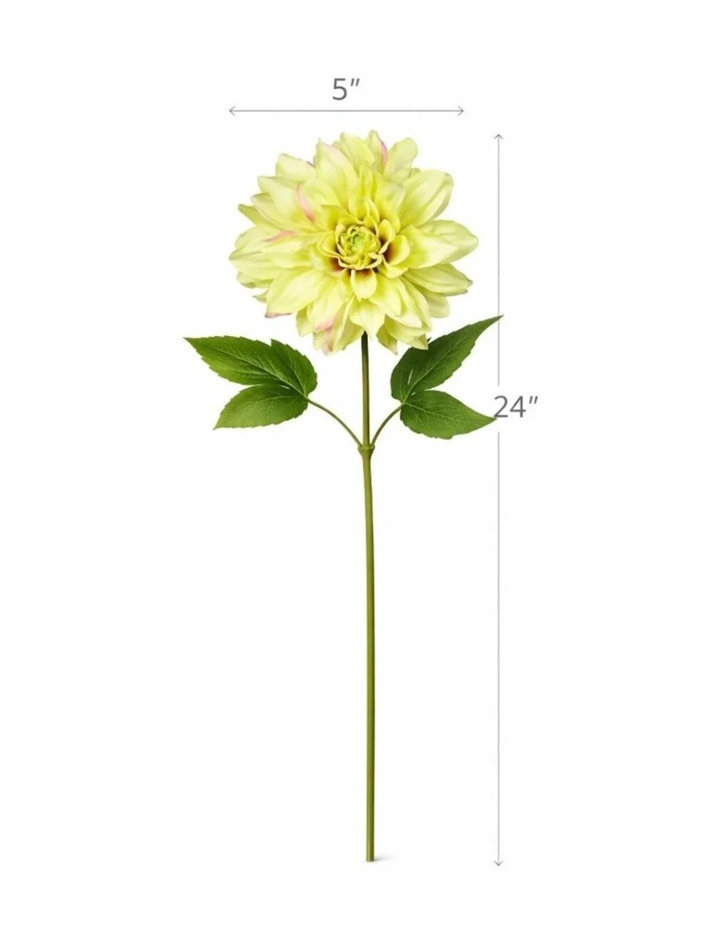 Green Dahlia Stem Artificial Flower 24 Inch 5 Inch Bloom Light Green